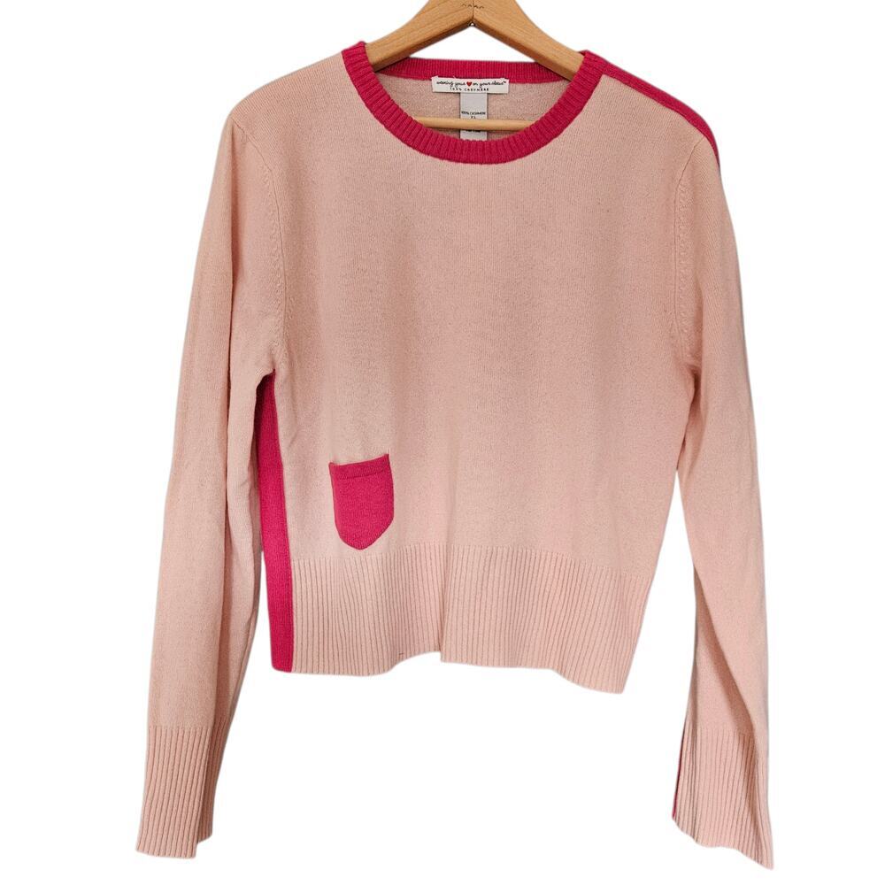 Women's Wearing Your ❤️On Your Sleeve Cropped Cashmere Sweater Heart XL FLAW